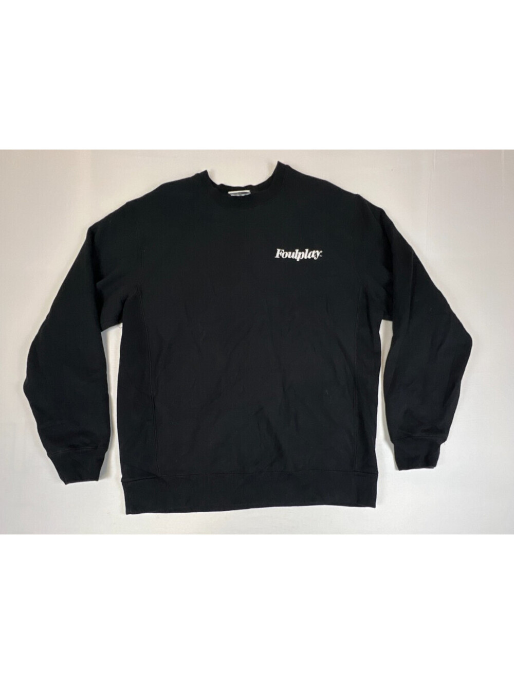 Foulplay Mens XL Made In USA Heavy Weight Fleece Sweatshirt Black Graphic - Picture 1 of 9